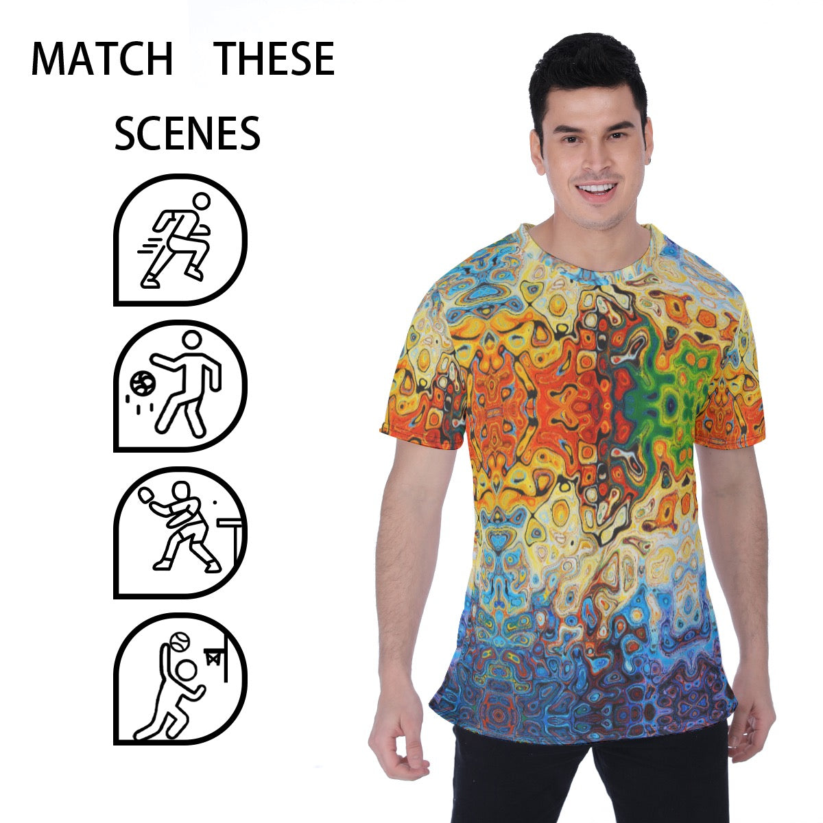 “Fluid Spectrum” Men's T-shirt | Birdseye