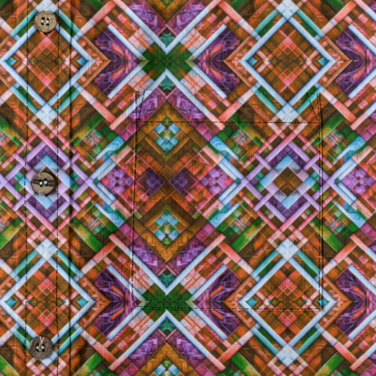 “Woody Plaid” Men's Casual Lapel Long Sleeve Shirt|125GSM Cotton