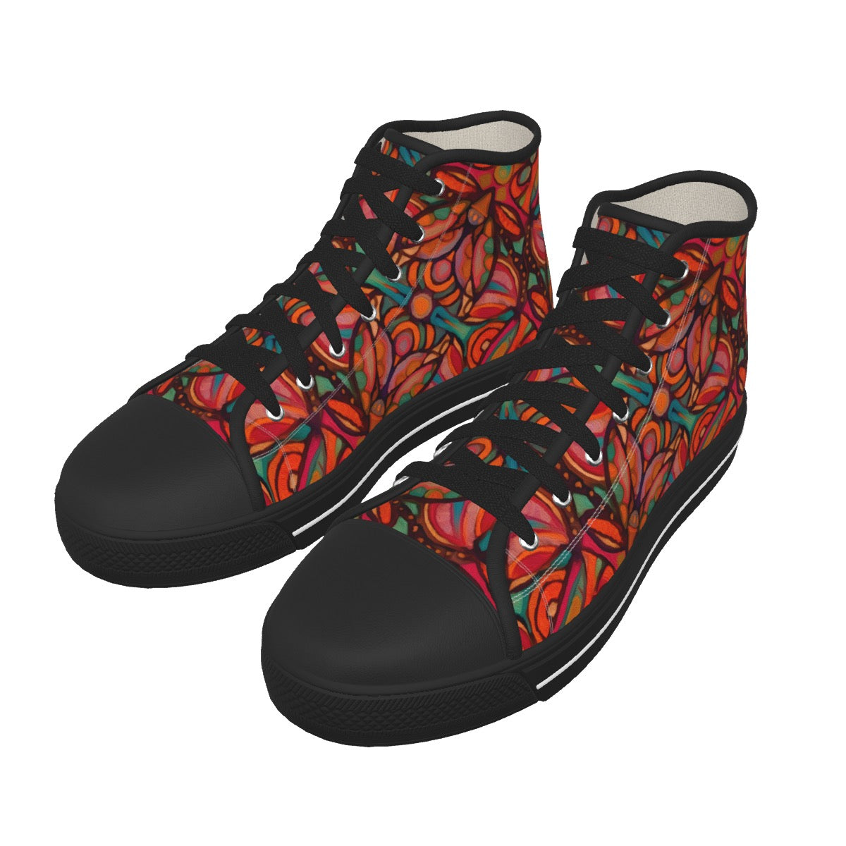 “Bloomfield Scarlet” Men's Black Sole Canvas Shoes