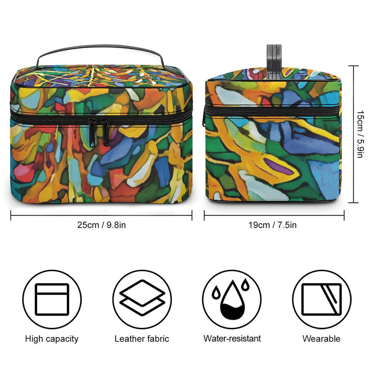 “Rainbow Wisteria” Large Capacity Toiletry Organizer Bag