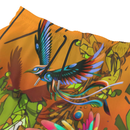 “Yellow Garden of Unseemly Delights”  Men‘s Beach Shorts With Lining
