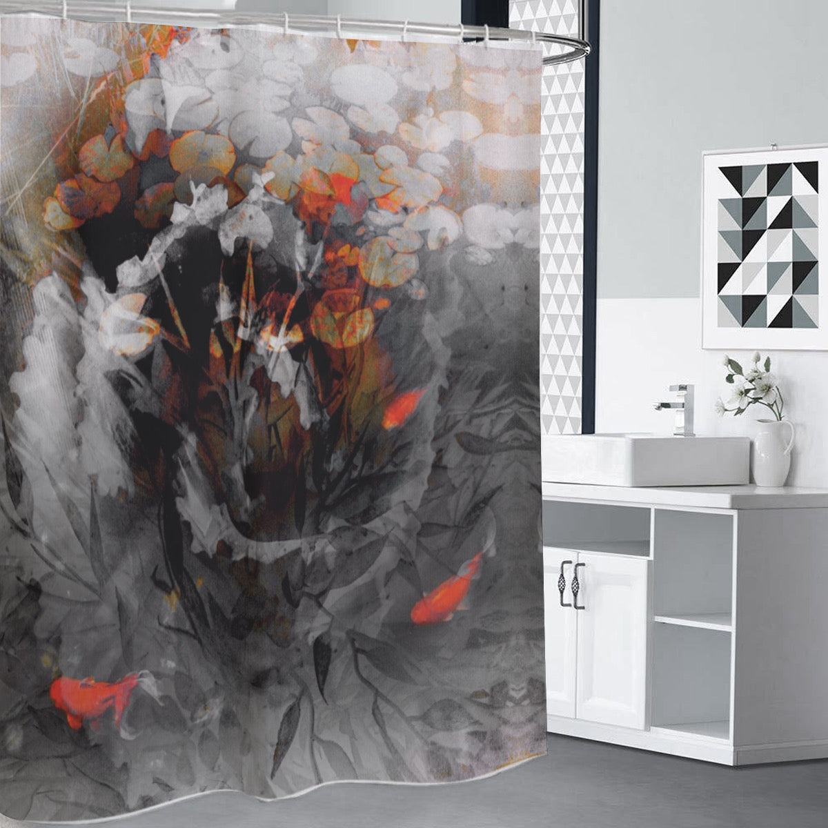 “Two Worlds” Shower Curtains.