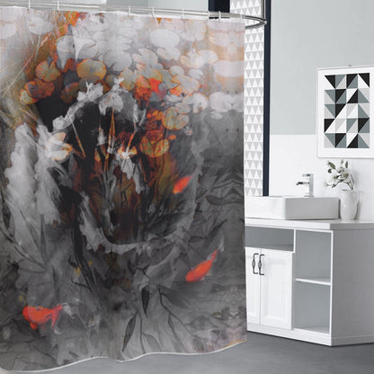 “Two Worlds” Shower Curtains.