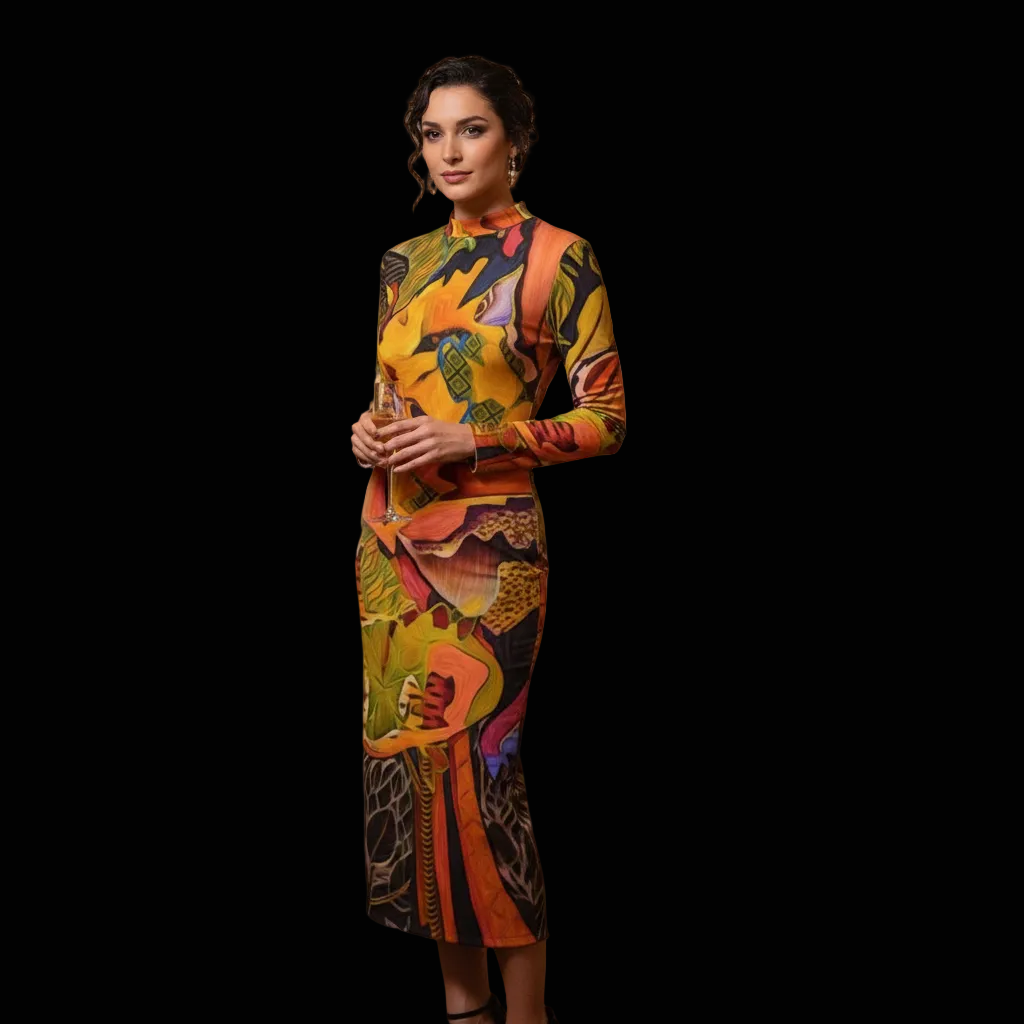 ‘Alistra” Print Women's Hip Dress