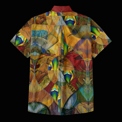 “Earthen Tessellation” Men's Breathable Cotton Shirt|125GSM