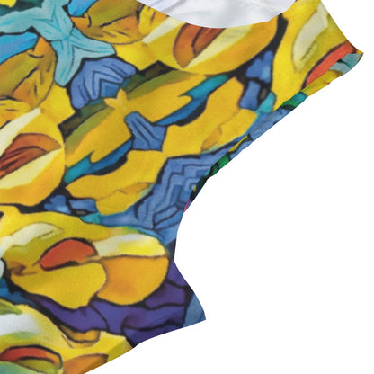 “Rainbow Wisteria”  Women's Beach Perspective Chiffon Sleeveless Dress