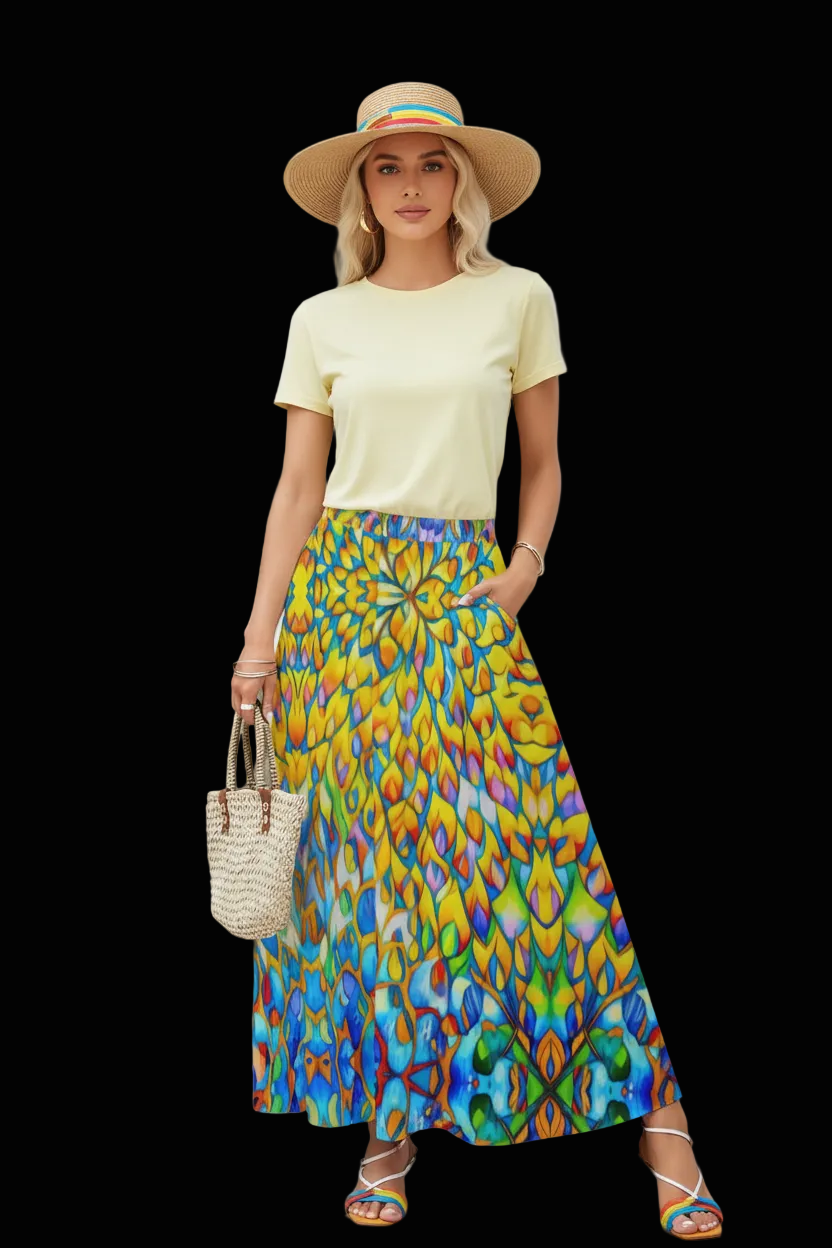 “Prism” Women's Maxi Chiffon Skirts With Lining