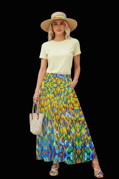 “Prism” Women's Maxi Chiffon Skirts With Lining