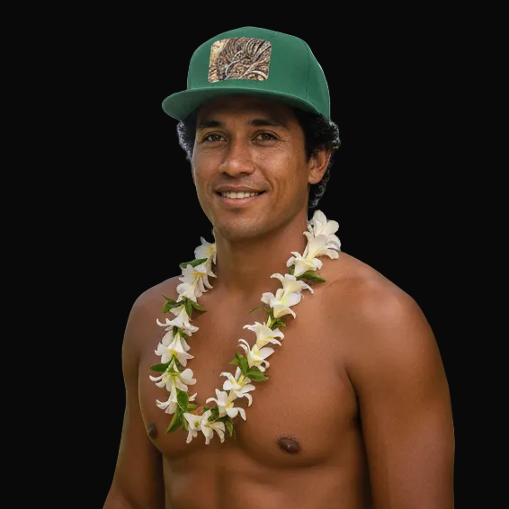 “Nesian”Snapback Hat with Metal Buckle