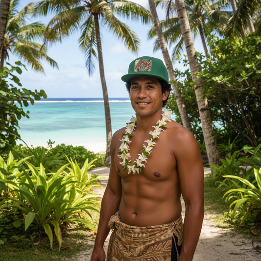 “Nesian”Snapback Hat with Metal Buckle