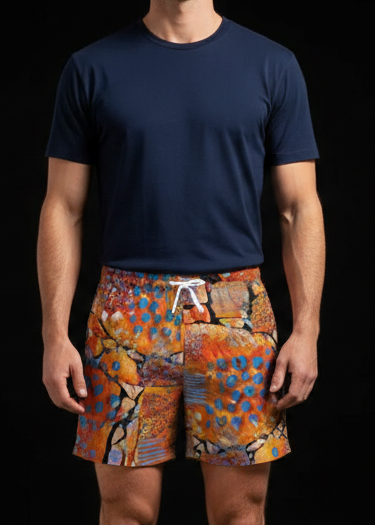 “Azure Canyon” Men's Beach Shorts