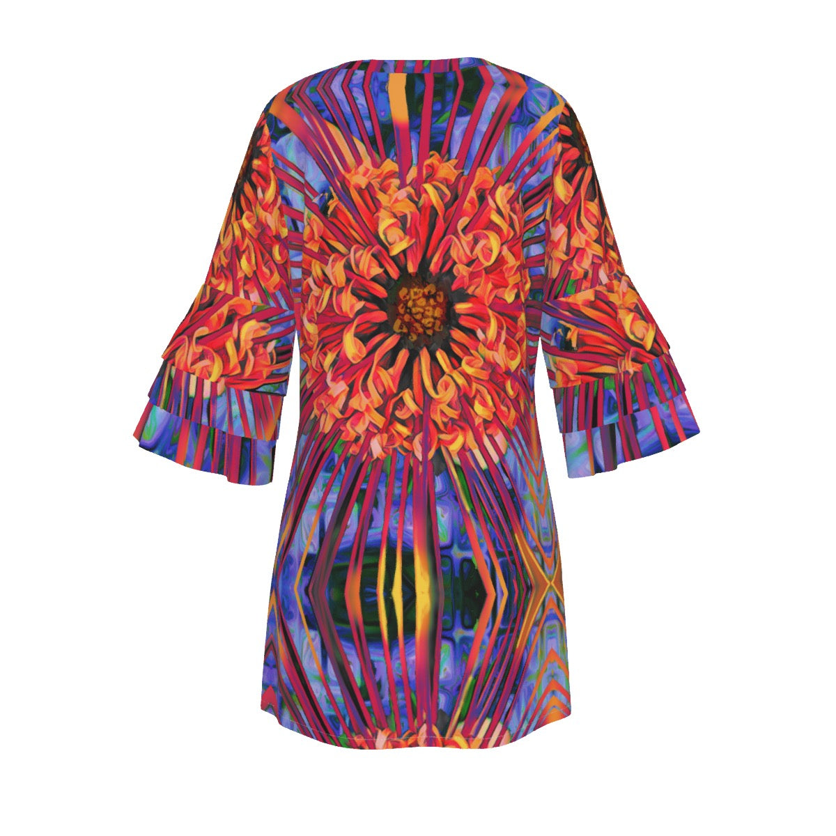 “Protea” Stacked Ruffle Sleeve Dress