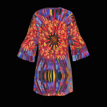 “Protea” Stacked Ruffle Sleeve Dress