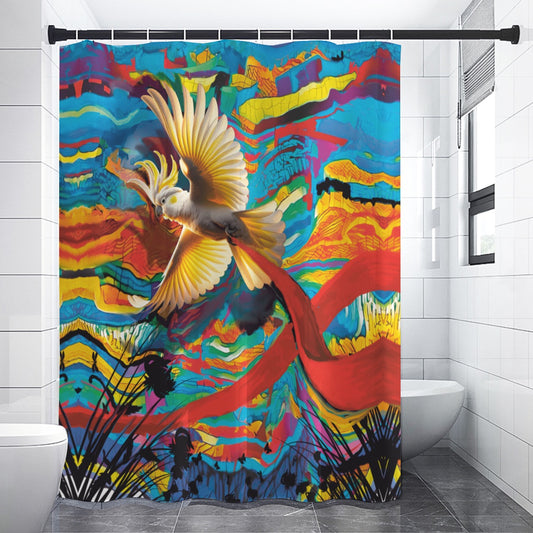 “Sulphur Crested Soaring” Shower Curtains.