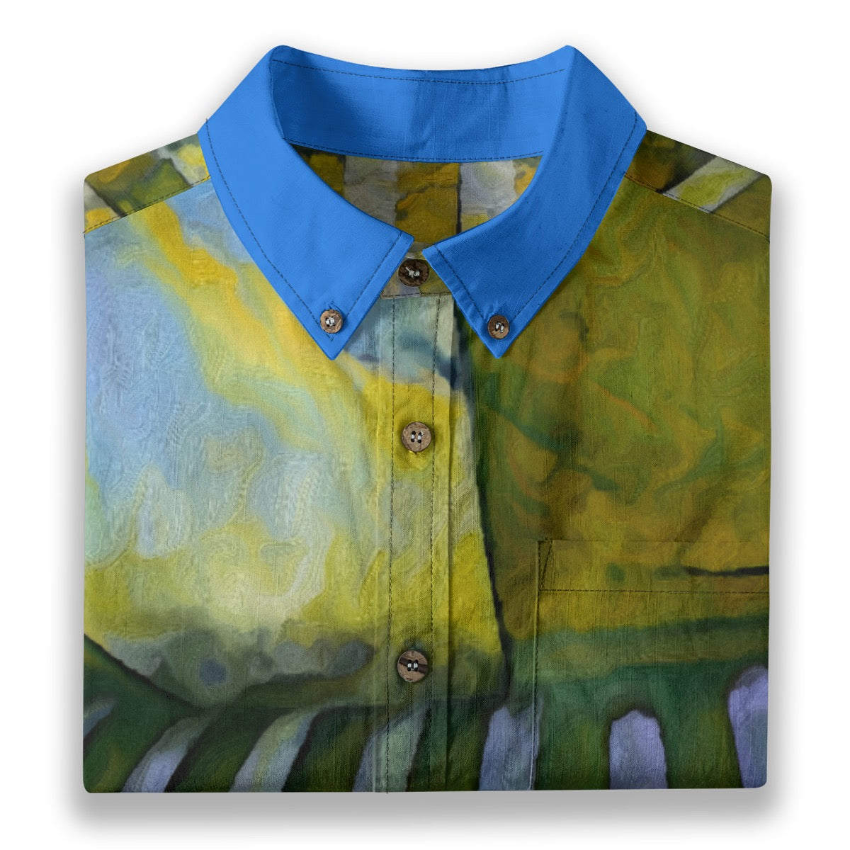 “Green Meadows” Men's Breathable Cotton Shirt|125GSM
