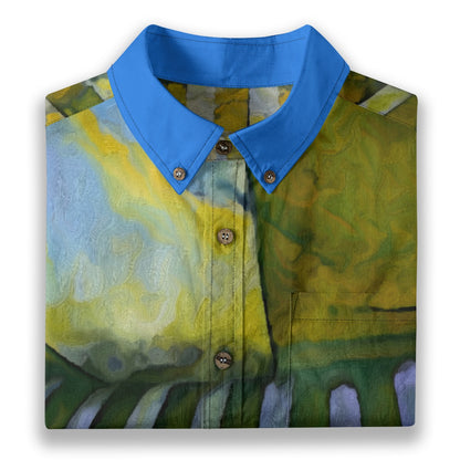“Green Meadows” Men's Breathable Cotton Shirt|125GSM