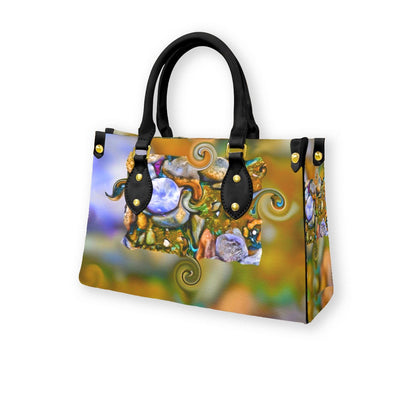 “River Stones” Women's Tote Bag With Black Handle