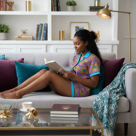 Women's Imitation Silk Pajama Set With Short Sleeve