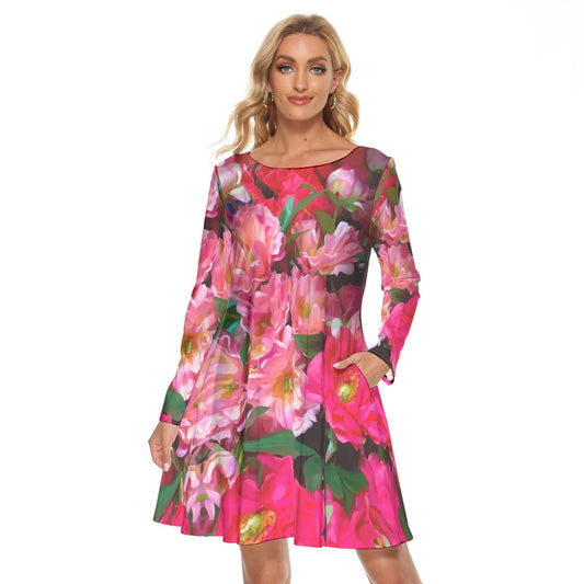 “Summer Blush” Women's Crew Neck Dress