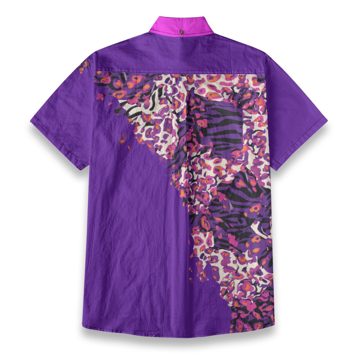 “Berry Crush Pink Collar” Men's Breathable Cotton Shirt|125GSM