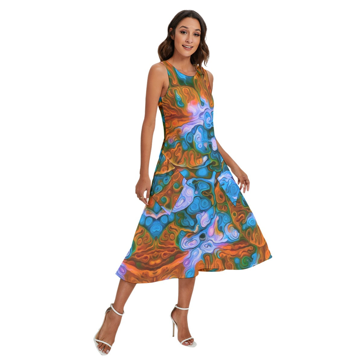 “The Space Between” Women's Sleeveless Dress With Diagonal Pocket