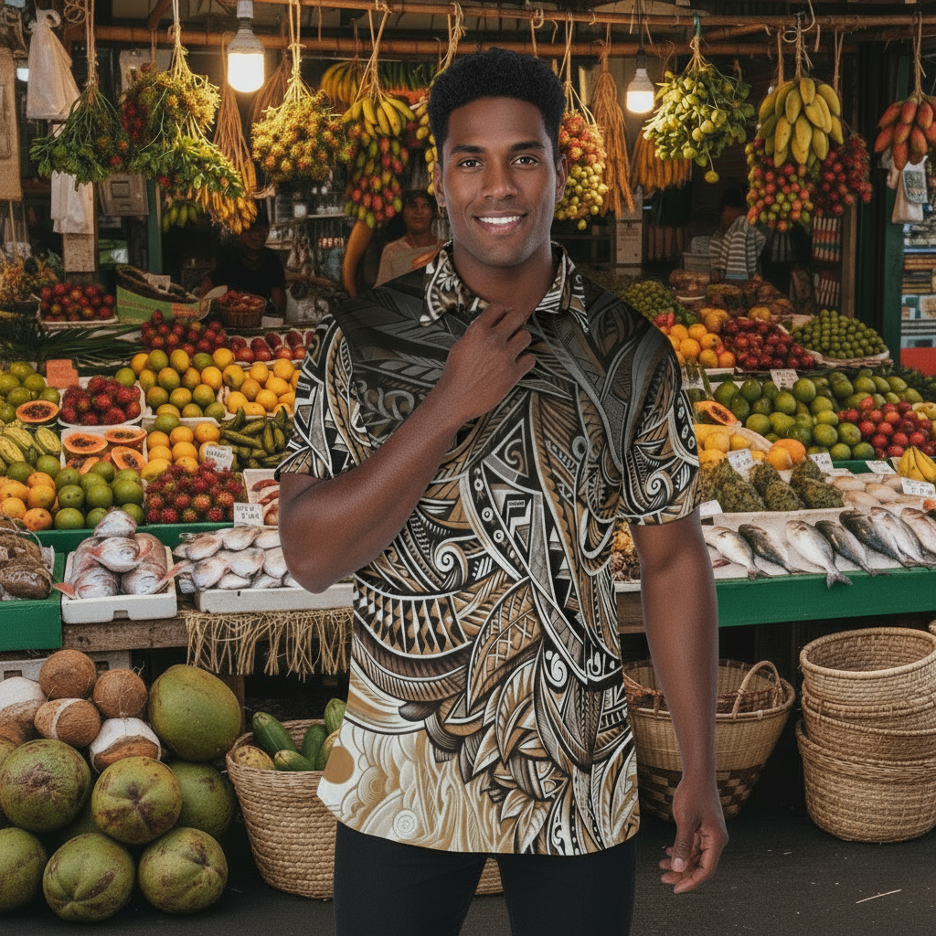 “Earthen Echoes” Men's Polo Shirt