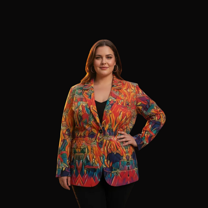 “Inferno” Women's Leisure Blazer 245GSM Cotton Regular Fit Structured Comfortable Button Closure