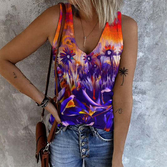 “Sunset Flight” Women's Button Vest