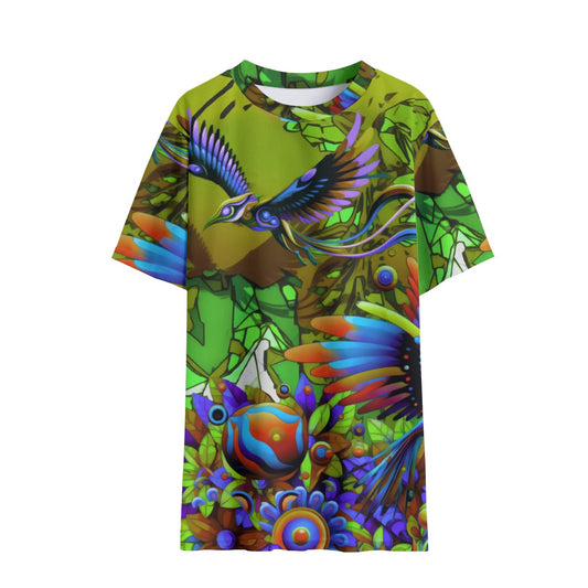 “The delightful garden” - Green Children's Round Neck T-Shirt|145GSM Birdseye