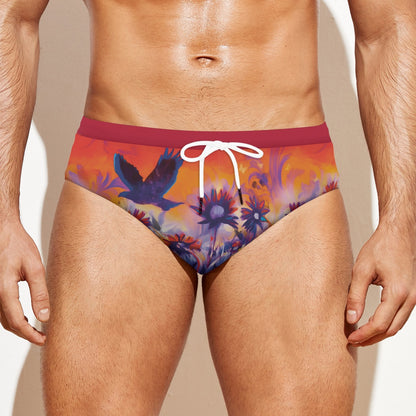 “Sunset Flight”  Men'S Drawstring Swim Briefs
