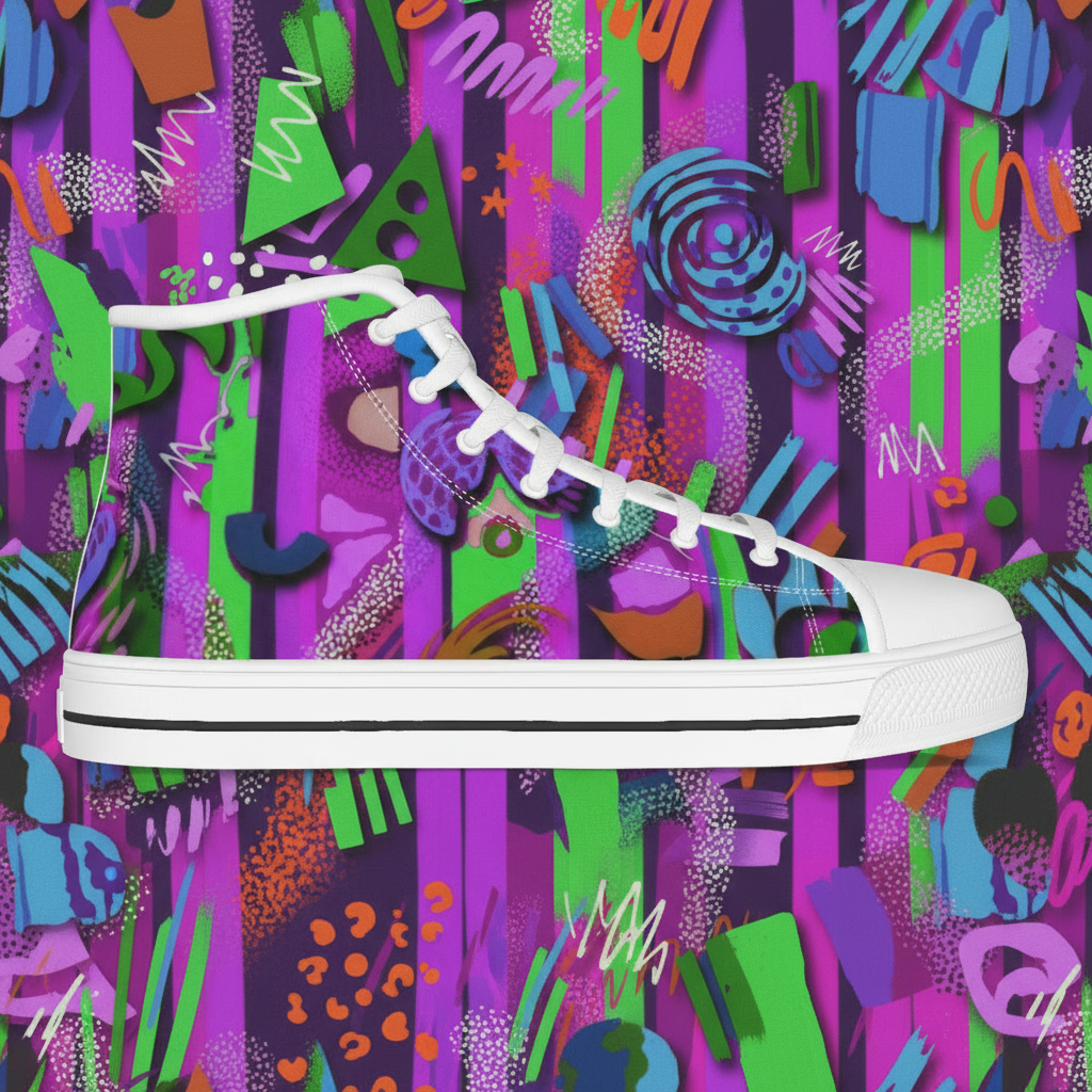 “Labyrinth Purple” Kid's Canvas Shoes