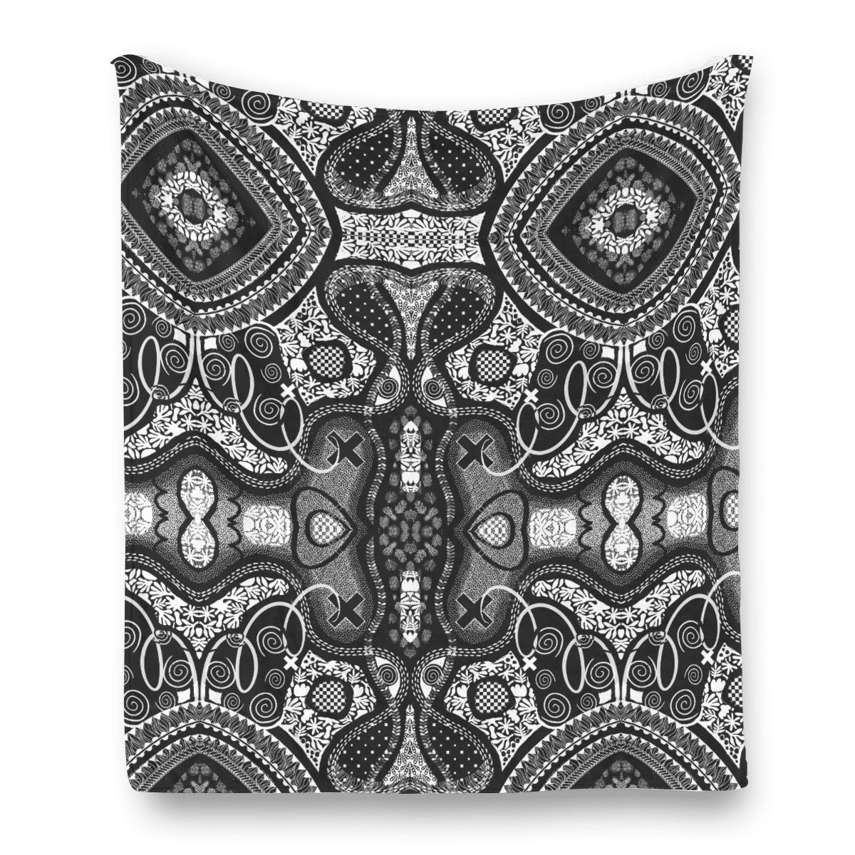 “Scribble” Single-Side Printing Flannel Blanket