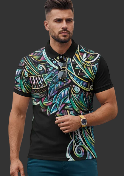 “Paua”  Men's Polo Collar Jersey