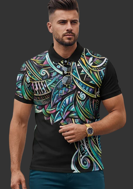 “Paua”  Men's Polo Collar Jersey