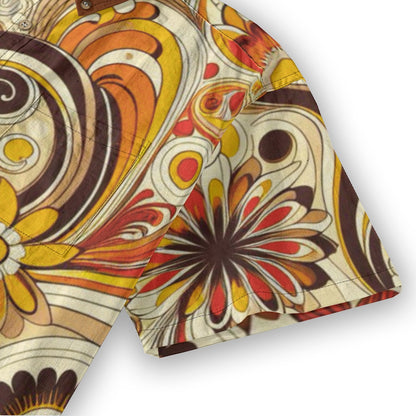“Retro Paisley” Men's Breathable Cotton Shirt|125GSM