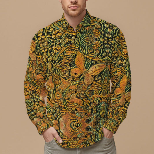 “Gilded Maze” Men's Slim Fit Long Sleeve Shirt