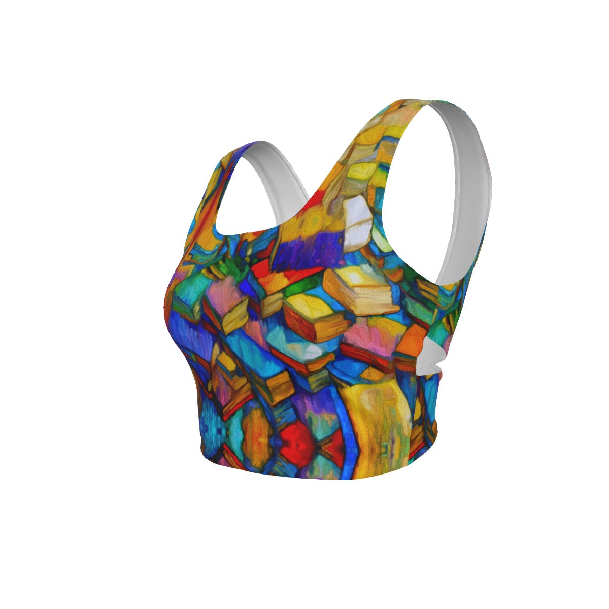 “Colour Block” Women's Back Cross Sports Bra