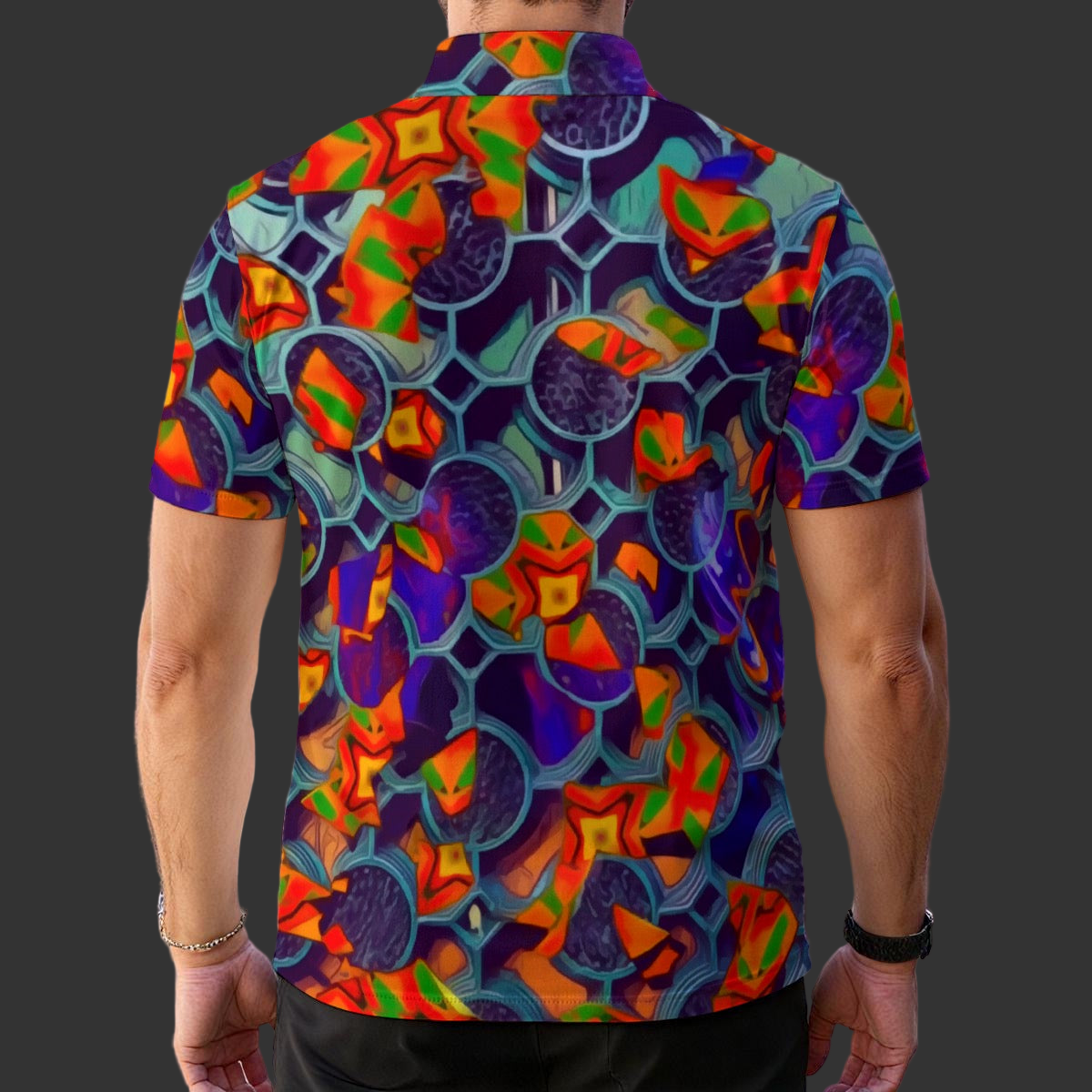“Botanic Nebula”  Men's Polo Collar Jersey