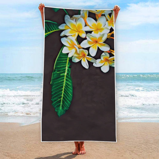 “Frangipani” Rectangular Beach Towel