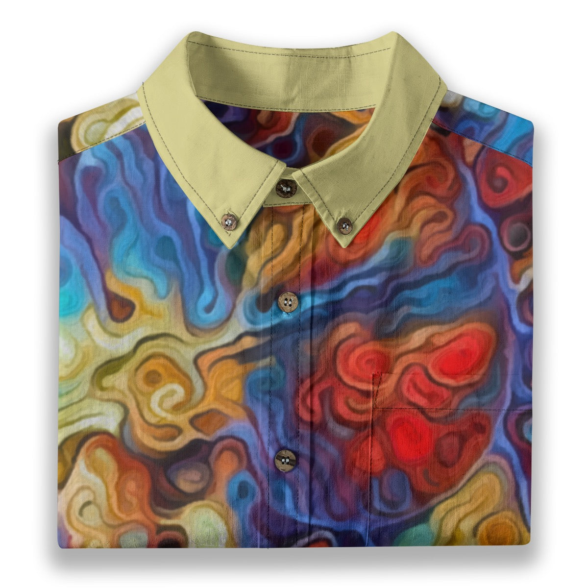 “Marbled Tide II” Men's Breathable Cotton Shirt|125GSM