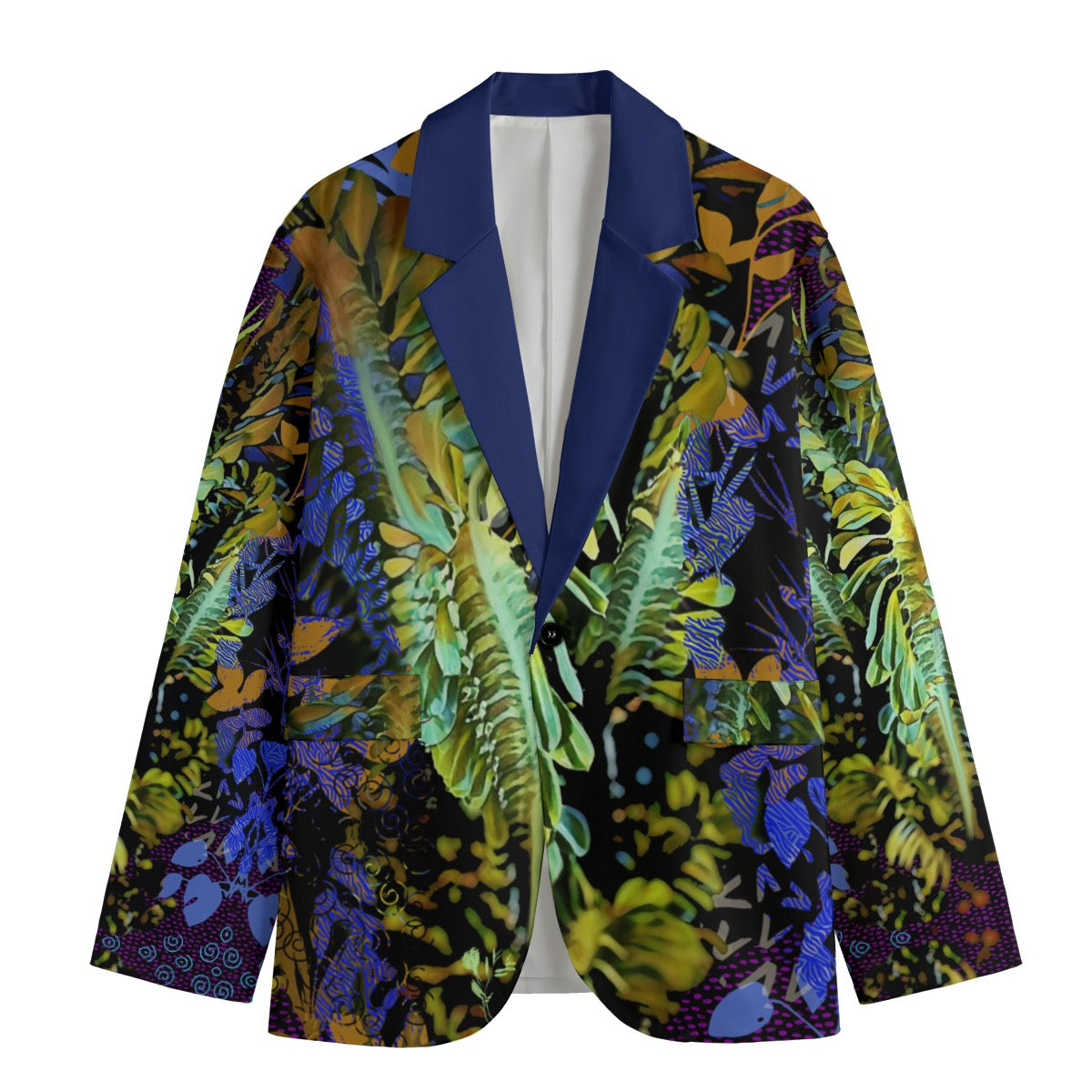 “Spotlight Fern” Men's Casual Flat Lapel Collar Blazer | 245GSM Cotton