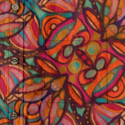 “Bloomfield Scarlet” Men's Casual Lapel Long Sleeve Shirt|125GSM Cotton