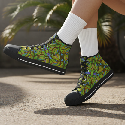 “Bloomfield Green” Men's Black Sole Canvas Shoes