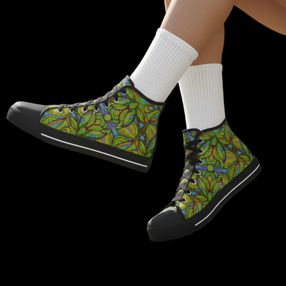 “Bloomfield Green” Men's Black Sole Canvas Shoes