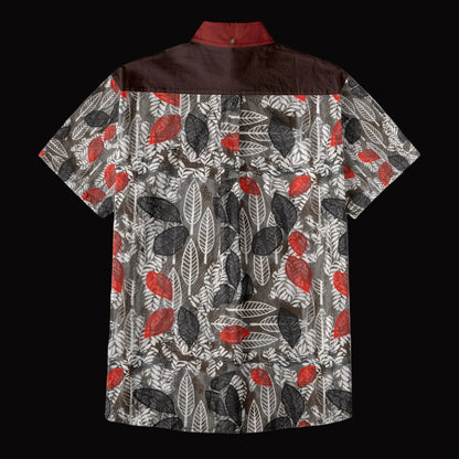 “Foliage Flush” Men's Breathable Cotton Shirt|125GSM