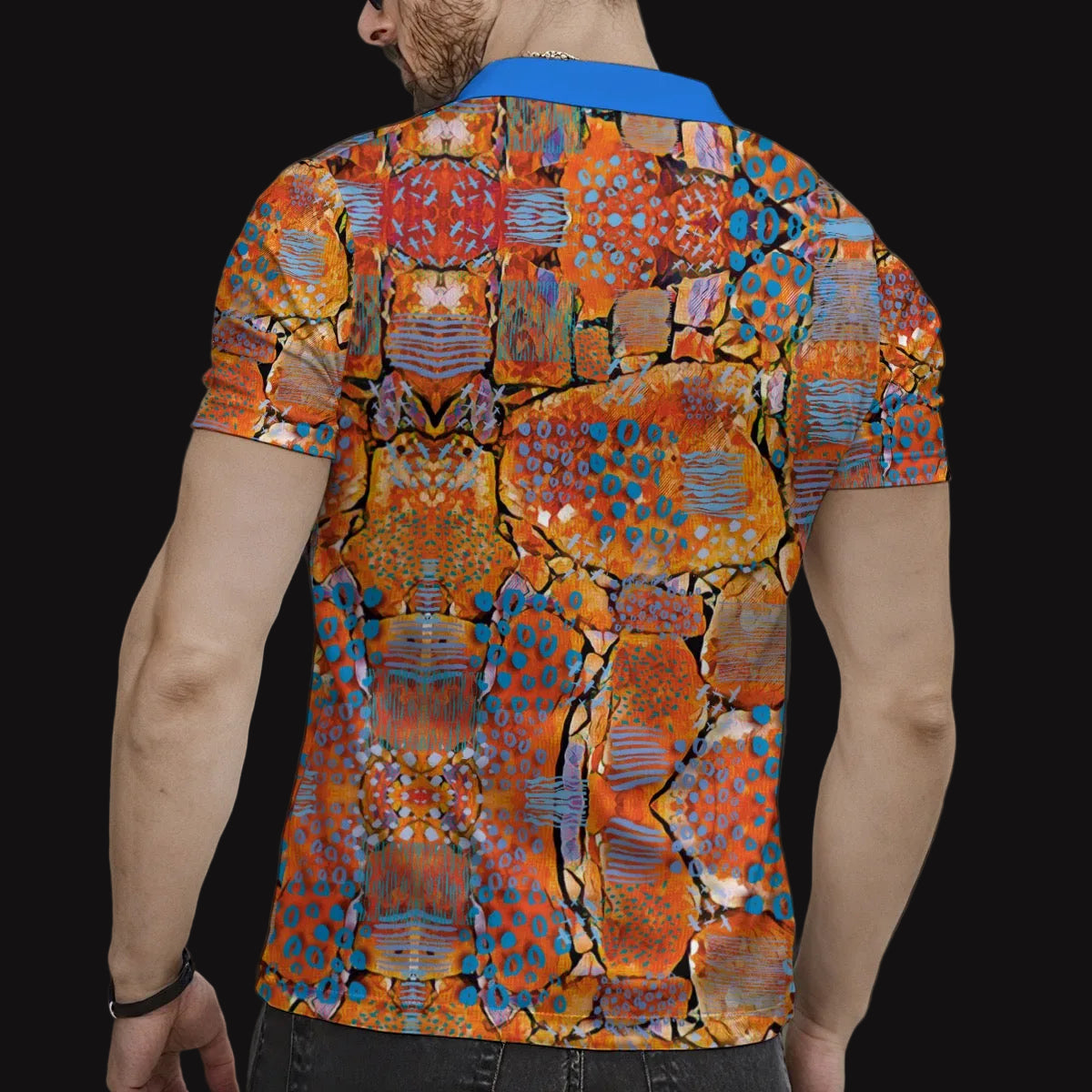 “Azure Canyon” Men's Short Sleeve Button