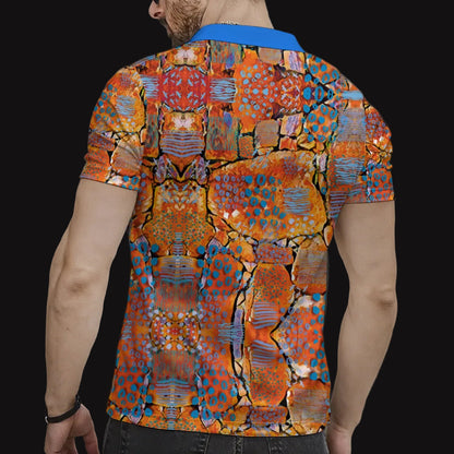“Azure Canyon” Men's Short Sleeve Button