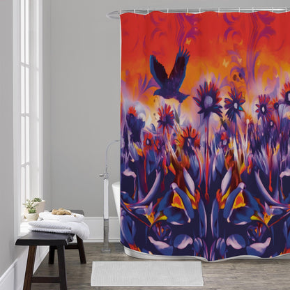 “Sunset Flight” Shower Curtains 150（gsm）