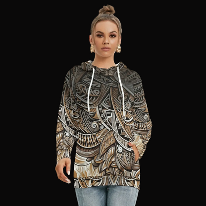 “Earthen Echoes” Women's Hoodie With Double Hood