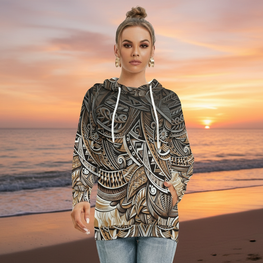 “Earthen Echoes” Women's Hoodie With Double Hood